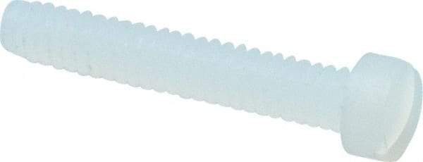 Made in USA - #2-56 UNC, 1/2" Length Under Head Slotted Drive Machine Screw - Fillister Head, Grade 6/6 Nylon, Uncoated, Without Washer - USA Tool & Supply