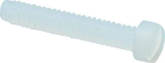 Made in USA - #2-56 UNC, 1/2" Length Under Head Slotted Drive Machine Screw - Fillister Head, Grade 6/6 Nylon, Uncoated, Without Washer - USA Tool & Supply