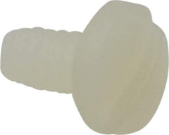 Made in USA - #6-32 UNC, 1/4" Length Under Head Slotted Drive Machine Screw - Fillister Head, Grade 6/6 Nylon, Uncoated, Without Washer - USA Tool & Supply