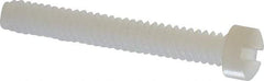 Made in USA - #6-32 UNC, 1" Length Under Head Slotted Drive Machine Screw - Fillister Head, Grade 6/6 Nylon, Uncoated, Without Washer - USA Tool & Supply
