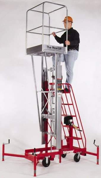 Cotterman - 300 Lb Capacity, 79" Lift Height, Winch Platform Base Manually Operated Lift - 6'7" Minimum Operating Height - USA Tool & Supply