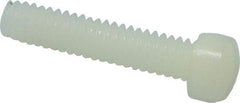 Made in USA - #8-32 UNC, 3/4" Length Under Head Slotted Drive Machine Screw - Fillister Head, Grade 6/6 Nylon, Uncoated, Without Washer - USA Tool & Supply