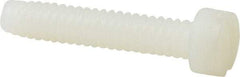 Made in USA - #10-24 UNC, 1" Length Under Head Slotted Drive Machine Screw - Fillister Head, Grade 6/6 Nylon, Uncoated, Without Washer - USA Tool & Supply