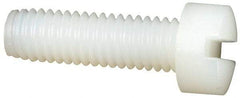 Made in USA - #10-32 UNF, 5/8" Length Under Head Slotted Drive Machine Screw - Fillister Head, Grade 6/6 Nylon, Uncoated, Without Washer - USA Tool & Supply