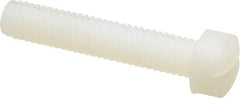 Made in USA - #10-32 UNF, 1" Length Under Head Slotted Drive Machine Screw - Fillister Head, Grade 6/6 Nylon, Uncoated, Without Washer - USA Tool & Supply