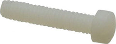 Made in USA - 1/4-20 UNC, 1-1/4" Length Under Head Slotted Drive Machine Screw - Fillister Head, Grade 6/6 Nylon, Uncoated, Without Washer - USA Tool & Supply