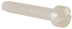 Made in USA - 1/4-20 UNC, 1-1/2" Length Under Head Slotted Drive Machine Screw - Fillister Head, Grade 6/6 Nylon, Uncoated, Without Washer - USA Tool & Supply