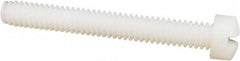 Made in USA - 1/4-20 UNC, 2" Length Under Head Slotted Drive Machine Screw - Fillister Head, Grade 6/6 Nylon, Uncoated, Without Washer - USA Tool & Supply