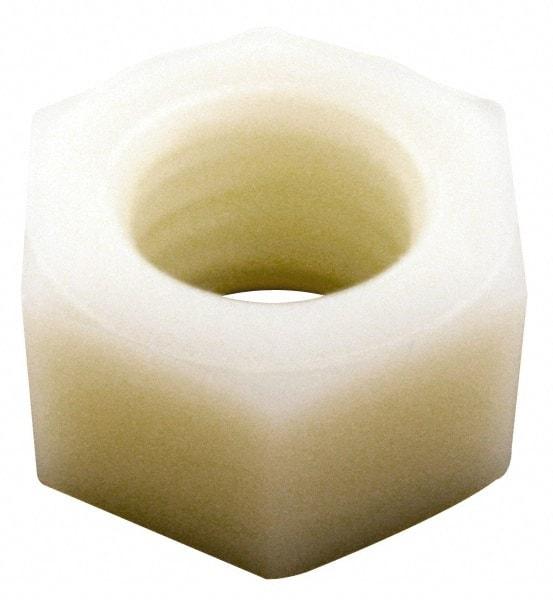Made in USA - 7/8-9 UNC Nylon Right Hand Hex Nut - 32.51mm Across Flats, 19.05mm High, Uncoated - USA Tool & Supply