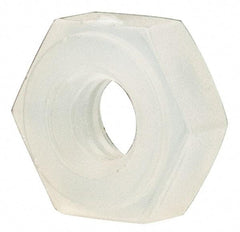 Made in USA - #2-56 UNC Nylon Right Hand Hex Nut - 4.57mm Across Flats, 1.78mm High, Uncoated - USA Tool & Supply