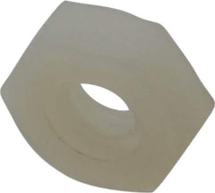 Made in USA - #10-24 UNC Nylon Right Hand Hex Nut - 9.27mm Across Flats, 3.43mm High, Uncoated - USA Tool & Supply