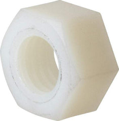 Made in USA - 1/2-13 UNC Nylon Right Hand Hex Nut - 3/4" Across Flats, 10.92mm High, Uncoated - USA Tool & Supply