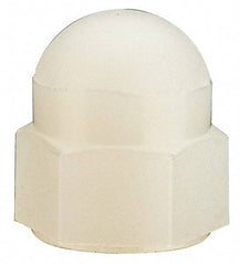 Made in USA - #10-24 UNC, 3/8" Width Across Flats, Uncoated Nylon Acorn Nut - 13/32" Overall Height - USA Tool & Supply