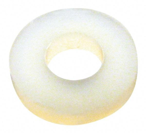 Made in USA - #4 Screw, Grade 6/6 Nylon Standard Flat Washer - 2.92mm ID x 1/4" OD, 2.36mm Thick - USA Tool & Supply