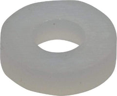 Made in USA - #4 Screw, Grade 6/6 Nylon Standard Flat Washer - 2.92mm ID x 1/4" OD, 1.57mm Thick - USA Tool & Supply