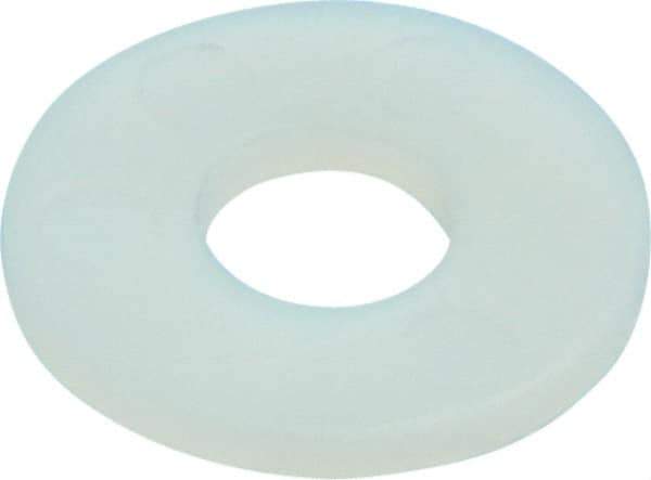 Made in USA - 1/4" Screw, Grade 6/6 Nylon Standard Flat Washer - 6.6mm ID x 17.45mm OD, 1.52mm Thick - USA Tool & Supply