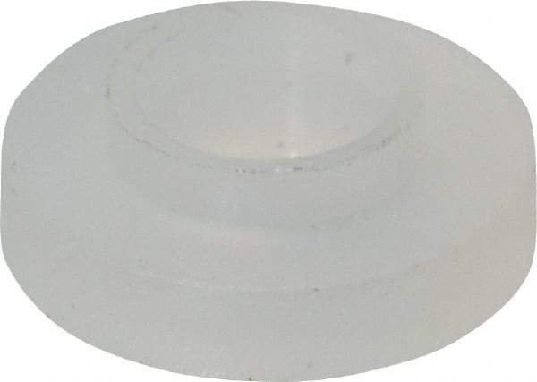 Made in USA - #4 Screw, 1/32" Shoulder Length, Nylon Shoulder Washer - Natural, 0.235" Flange Diam, 3/64" Flange Thickness, 0.115" ID, 0.145" OD - USA Tool & Supply