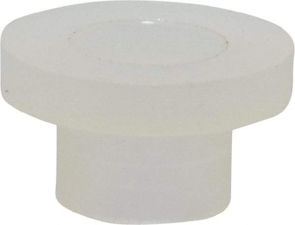Made in USA - #8 Screw, 1/8" Shoulder Length, Nylon Shoulder Washer - Natural, 11/32" Flange Diam, 1/16" Flange Thickness, 0.173" ID, 0.205" OD - USA Tool & Supply
