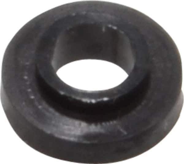 Made in USA - #4 Screw, 1/32" Shoulder Length, Nylon Shoulder Washer - Black, 0.235" Flange Diam, 3/64" Flange Thickness, 0.115" ID, 0.145" OD - USA Tool & Supply