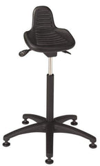 Bevco - Sit-Stand Stool - Polyurethane Seat, Black - USA Tool & Supply