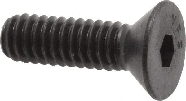 Value Collection - 1/4-20 UNC Hex Socket Drive, 82° Flat Screw - Alloy Steel, Black Oxide Finish, Fully Threaded, 7/8" OAL - USA Tool & Supply