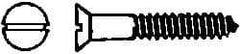 Value Collection - #4, 1" OAL, Slotted Drive, Flat Head Wood Screw - Stainless Steel, Grade 18-8 - USA Tool & Supply