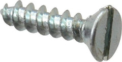 Value Collection - #2, 3/8" OAL, Slotted Drive, Flat Head Wood Screw - Zinc Plated Steel, Grade 2 - USA Tool & Supply