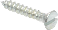 Value Collection - #2, 1/2" OAL, Slotted Drive, Flat Head Wood Screw - Zinc Plated Steel, Grade 2 - USA Tool & Supply