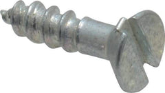 Value Collection - #3, 3/8" OAL, Slotted Drive, Flat Head Wood Screw - Zinc Plated Steel, Grade 2 - USA Tool & Supply