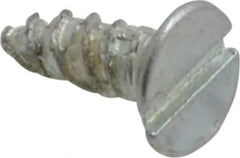 Value Collection - #4, 1/4" OAL, Slotted Drive, Flat Head Wood Screw - Zinc Plated Steel, Grade 2 - USA Tool & Supply