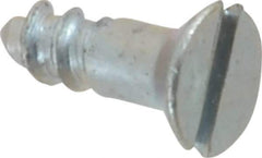 Value Collection - #4, 3/8" OAL, Slotted Drive, Flat Head Wood Screw - Zinc Plated Steel, Grade 2 - USA Tool & Supply