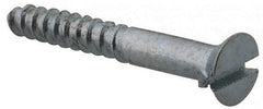 Value Collection - #4, 7/8" OAL, Slotted Drive, Flat Head Wood Screw - Zinc Plated Steel, Grade 2 - USA Tool & Supply