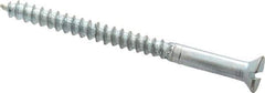 Value Collection - #4, 1-1/2" OAL, Slotted Drive, Flat Head Wood Screw - Zinc Plated Steel, Grade 2 - USA Tool & Supply