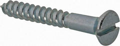 Value Collection - #5, 1" OAL, Slotted Drive, Flat Head Wood Screw - Zinc Plated Steel, Grade 2 - USA Tool & Supply