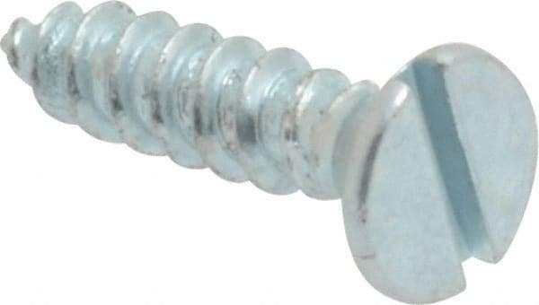 Value Collection - #6, 5/8" OAL, Slotted Drive, Flat Head Wood Screw - Zinc Plated Steel, Grade 2 - USA Tool & Supply