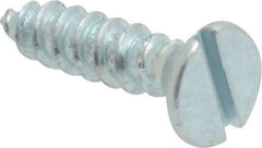 Value Collection - #6, 5/8" OAL, Slotted Drive, Flat Head Wood Screw - Zinc Plated Steel, Grade 2 - USA Tool & Supply