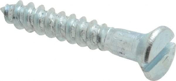 Value Collection - #6, 7/8" OAL, Slotted Drive, Flat Head Wood Screw - Zinc Plated Steel, Grade 2 - USA Tool & Supply