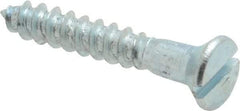 Value Collection - #6, 7/8" OAL, Slotted Drive, Flat Head Wood Screw - Zinc Plated Steel, Grade 2 - USA Tool & Supply