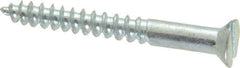 Value Collection - #6, 1-1/4" OAL, Slotted Drive, Flat Head Wood Screw - Zinc Plated Steel, Grade 2 - USA Tool & Supply