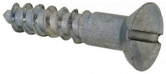 Value Collection - #7, 3/4" OAL, Slotted Drive, Flat Head Wood Screw - Zinc Plated Steel, Grade 2 - USA Tool & Supply