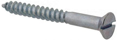 Value Collection - #7, 1-1/2" OAL, Slotted Drive, Flat Head Wood Screw - Zinc Plated Steel, Grade 2 - USA Tool & Supply