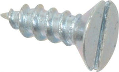 Value Collection - #8, 1/2" OAL, Slotted Drive, Flat Head Wood Screw - Zinc Plated Steel, Grade 2 - USA Tool & Supply