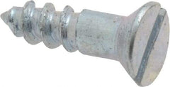 Value Collection - #8, 5/8" OAL, Slotted Drive, Flat Head Wood Screw - Zinc Plated Steel, Grade 2 - USA Tool & Supply
