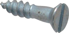 Value Collection - #8, 3/4" OAL, Slotted Drive, Flat Head Wood Screw - Zinc Plated Steel, Grade 2 - USA Tool & Supply