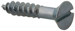 Value Collection - #8, 7/8" OAL, Slotted Drive, Flat Head Wood Screw - Zinc Plated Steel, Grade 2 - USA Tool & Supply
