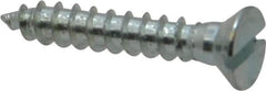 Value Collection - #8, 1" OAL, Slotted Drive, Flat Head Wood Screw - Zinc Plated Steel, Grade 2 - USA Tool & Supply