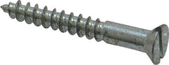 Value Collection - #8, 1-1/4" OAL, Slotted Drive, Flat Head Wood Screw - Zinc Plated Steel, Grade 2 - USA Tool & Supply