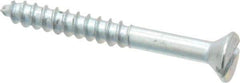 Value Collection - #8, 1-1/2" OAL, Slotted Drive, Flat Head Wood Screw - Zinc Plated Steel, Grade 2 - USA Tool & Supply