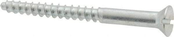 Value Collection - #8, 1-3/4" OAL, Slotted Drive, Flat Head Wood Screw - Zinc Plated Steel, Grade 2 - USA Tool & Supply