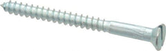 Value Collection - #8, 2" OAL, Slotted Drive, Flat Head Wood Screw - Zinc Plated Steel, Grade 2 - USA Tool & Supply